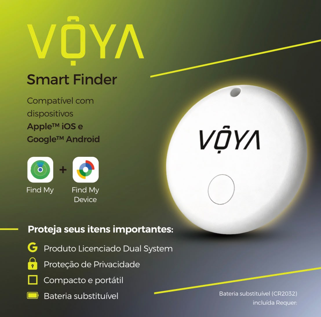 VOYA Smart Finder compatível com Apple e Android